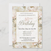 Elegant Soft Pink Ivory Peony 60th Birthday  Kaart (Voorkant)