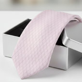 Elegant Soft Pink Silver Diamond Pattern Stropdas