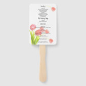 Elegant Soft Pink Tulips Programme Handwaaier (Achterkant)