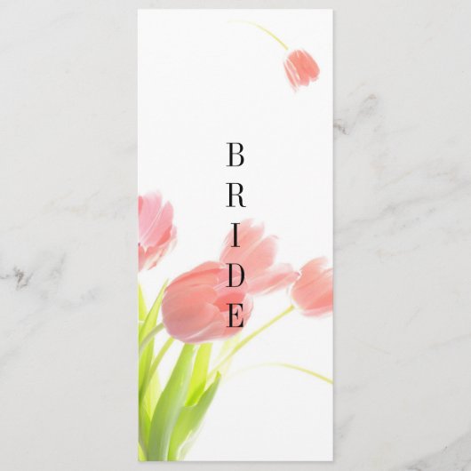 Elegant Soft Pink Tulips Reserved Sign Menu (Voorkant)