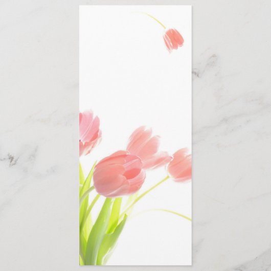 Elegant Soft Pink Tulips Reserved Sign Menu (Achterkant)