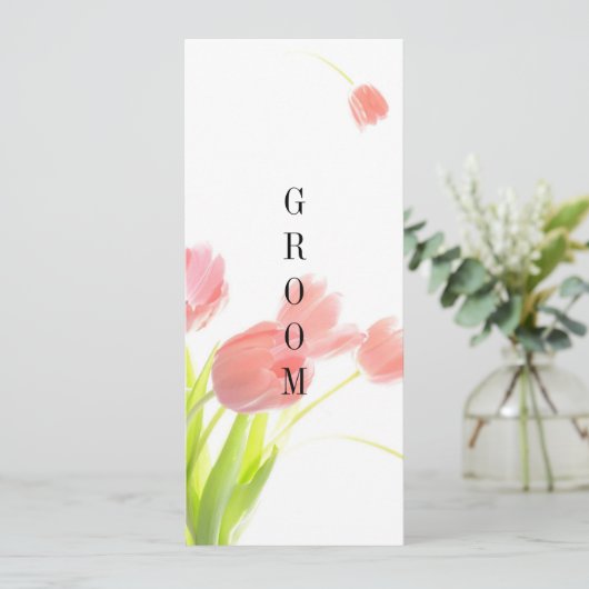Elegant Soft Pink Tulips Reserved Sign Menu (Staand voorkant)
