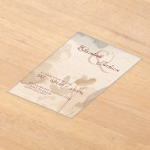 Elegant Soft Romantic Botanical Script Wedding Acryl Uitnodigingen (Laagn)