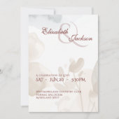 Elegant Soft Romantic Botanical Script Wedding Kaart (Voorkant)