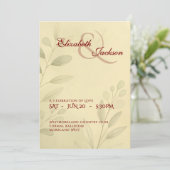 Elegant Soft Romantic Botanical Script Wedding  Kaart (Staand voorkant)