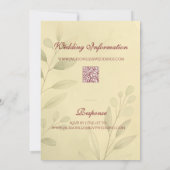 Elegant Soft Romantic Botanical Script Wedding  Kaart (Achterkant)