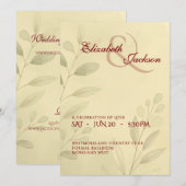 Elegant Soft Romantic Botanical Script Wedding  Kaart (Voorkant / Achterkant)
