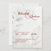 Elegant Soft Romantic Botanical Script Wedding Kaart (Voorkant)