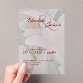 Elegant Soft Romantic Floral Lily Script Wedding Acryl Uitnodigingen (Insitu (Draagbaar))