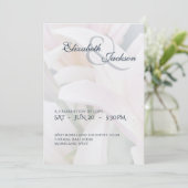 Elegant Soft Romantic Floral Lily Script Wedding Kaart (Staand voorkant)
