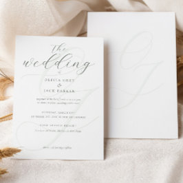 Elegant Soft Sage Green Calligraphy Wedding Kaart