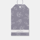 Elegant Soft Violet Boho verlaat patroon Cadeaulabel (Voorkant)