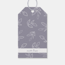 Elegant Soft Violet Boho verlaat patroon Cadeaulabel