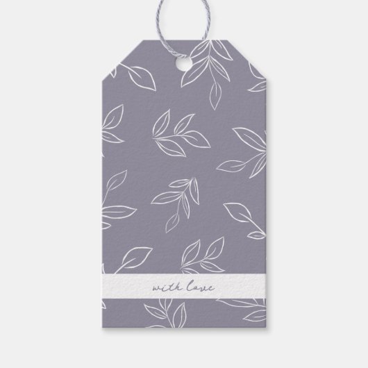 Elegant Soft Violet Boho verlaat patroon Cadeaulabel (Voorkant)