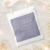 Elegant Soft Violet Leaves Weduwen Bedankt Bedankzakje (Geknipt)