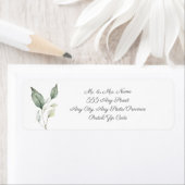Elegant Soft Waterverf Green Leaves Wedding Etiket (Insitu)