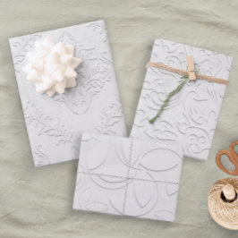 Elegant Soft White Fancy Floral Bridal Wedding Inpakpapier Vel