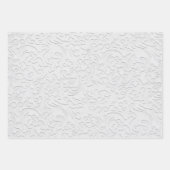 Elegant Soft White Fancy Floral Bridal Wedding Inpakpapier Vel (Voorkant 2)