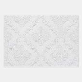 Elegant Soft White Fancy Floral Bridal Wedding Inpakpapier Vel (Voorkant)