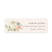 Elegant Soft White Pumpkin Blush Floral Address Etiket (Voorkant)