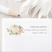 Elegant Soft White Pumpkin Blush Floral Address L Etiket (Insitu)