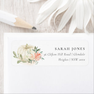 Elegant Soft White Pumpkin Blush Floral Address L Etiket