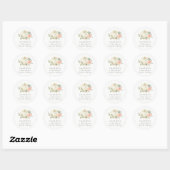 Elegant Soft White Pumpkin Blush Floral Address Ronde Sticker (Vel)