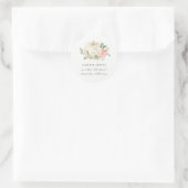 Elegant Soft White Pumpkin Blush Floral Address Ronde Sticker (Tas)