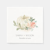 Elegant Soft White Pumpkin Blush Floral Wedding Servet (Voorkant)