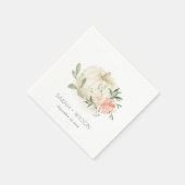 Elegant Soft White Pumpkin Blush Floral Wedding Servet (Hoek)