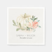 Elegant Soft White Pumpkin Blush Floral Wedding Servet (Voorkant)