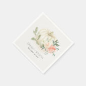Elegant Soft White Pumpkin Blush Floral Wedding Servet (Hoek)