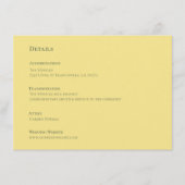 Elegant Soft Yellow Wedding Details Card Informatiekaartje (Voorkant)