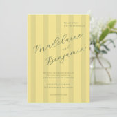Elegant Soft Yellow Wedding Invitation Kaart (Staand voorkant)
