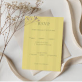 Elegant Soft Yellow Wedding RSVP Card Kaartje