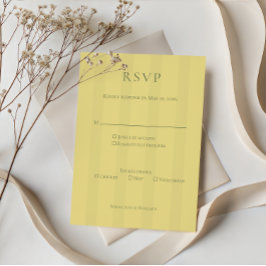 Elegant Soft Yellow Wedding RSVP Card Kaartje