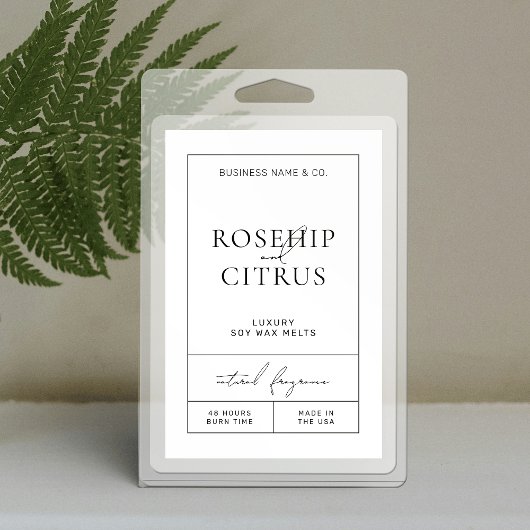 Elegant Soja Wax Kaars Modern rechthoek Label Voedselcontainer Etiket