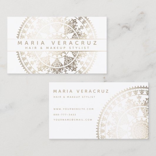 Elegant Solar Mandala Business-kaarten - Aangepast Visitekaartje (Voorkant / Achterkant)