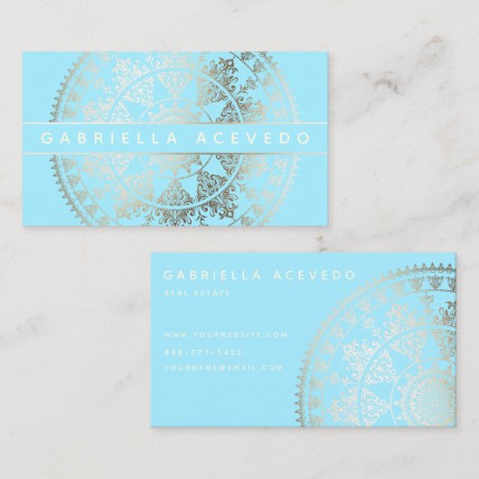 Elegant Solar Mandala Business-kaarten - Aangepast Visitekaartje (Voorkant / Achterkant)