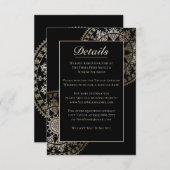 Elegant Solar Mandala Wedding Details Kaart Gold (Voorkant / Achterkant)