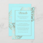 Elegant Solar Mandala Wedding Details Kaart Gold (Voorkant / Achterkant)