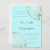 Elegant Solar Mandala Wedding Invitting Gold Kaart (Voorkant)