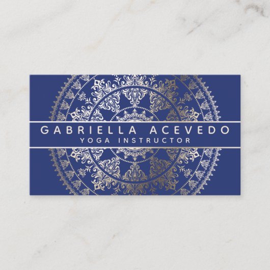 Elegant Solar Mandala Zakinesscards - Gold Visitekaartje (Voorkant)