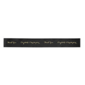 Elegant Solid Black Faux Gold Gift Wrapping Satijnen Lint (Voorkant)