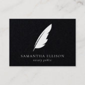 Elegant Solid Black Feather Quill Notional Attorne Visitekaartje (Voorkant)