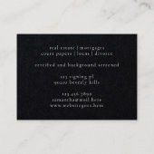 Elegant Solid Black Feather Quill Notional Attorne Visitekaartje (Achterkant)