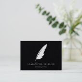 Elegant Solid Black Feather Quill Notional Attorne Visitekaartje (Staand voorkant)