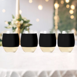 Elegant Solid Black Wijnglas Zonder Voet