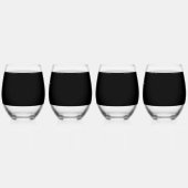 Elegant Solid Black Wijnglas Zonder Voet (Voorkant)