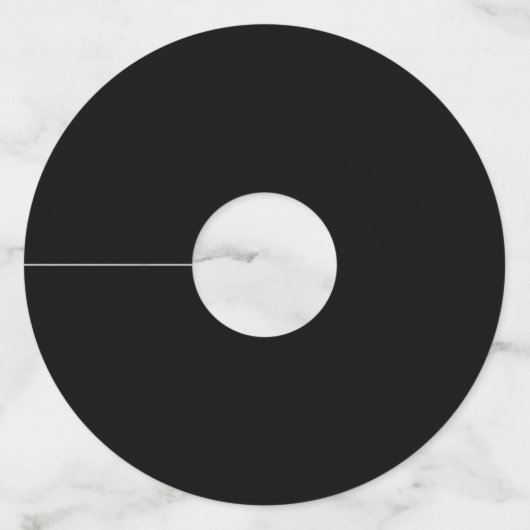 Elegant Solid Black Wijnglaslabel (Achterkant)